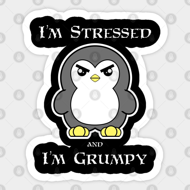 Penguin: I'm Stressed and I'm Grumpy Sticker by Subpar Comic